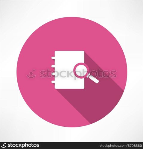 Sear The in notebook icon. Flat modern style vector illustration