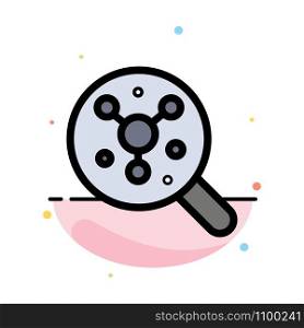 Search, Atom, Molecule, Science Abstract Flat Color Icon Template