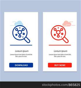 Search, Atom, Molecule, Science Blue and Red Download and Buy Now web Widget Card Template