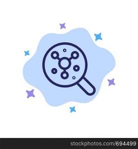 Search, Atom, Molecule, Science Blue Icon on Abstract Cloud Background