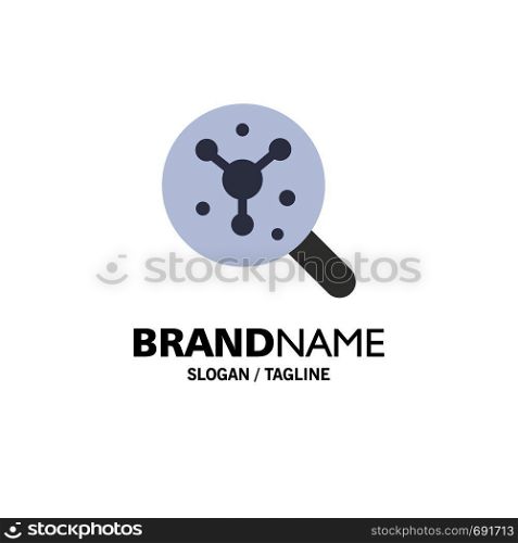Search, Atom, Molecule, Science Business Logo Template. Flat Color