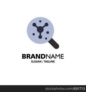 Search, Atom, Molecule, Science Business Logo Template. Flat Color
