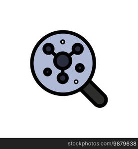 Search, Atom, Molecule, Science  Flat Color Icon. Vector icon banner Template