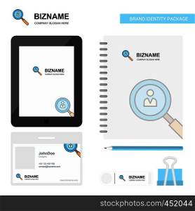 Search avatar Business Logo, Tab App, Diary PVC Employee Card and USB Brand Stationary Package Design Vector Template