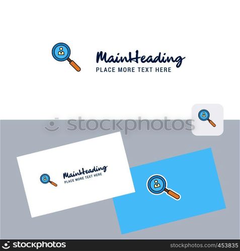 Search avatar vector logotype with business card template. Elegant corporate identity. - Vector