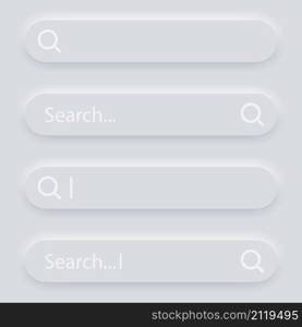 Search bar 3d UI button for browser window in neumorphic design style