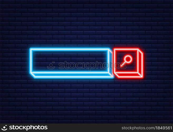 Search bar icon, set of search boxes ui template isolated on white background. Neon icon. Vector illustration. Search bar icon, set of search boxes ui template isolated on white background. Neon icon. Vector illustration.
