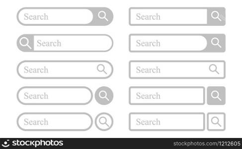 Search bar. Set of search bar. Template search ui