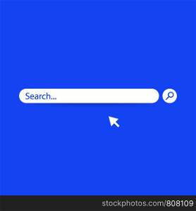 Search bar vector element design, search boxes ui template isolated on blue background. Vector stock illustration.