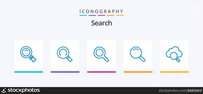 Search Blue 5 Icon Pack Including . search. research. Creative Icons Design