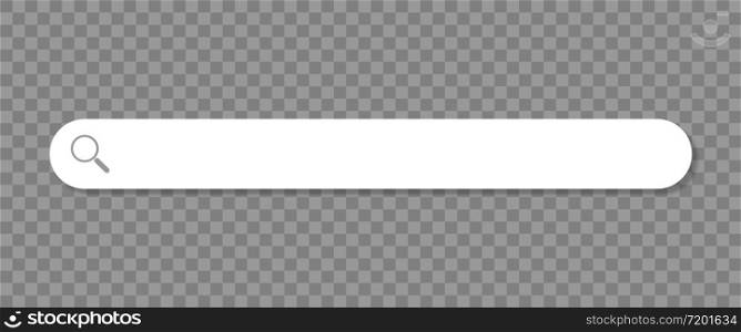 Search browser bar, magnifier button on a transparent background. Vector illustration
