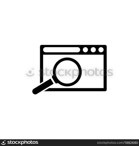 Search Browser Window. Flat Vector Icon illustration. Simple black symbol on white background. Search Browser Window sign design template for web and mobile UI element. Search Browser Window Flat Vector Icon