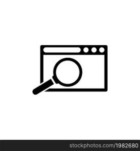 Search Browser Window. Flat Vector Icon illustration. Simple black symbol on white background. Search Browser Window sign design template for web and mobile UI element. Search Browser Window Flat Vector Icon