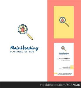 Search bug Creative Logo and business card. vertical Design Vector