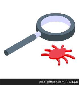 Search bug icon isometric vector. Computer code. Software virus. Search bug icon isometric vector. Computer code