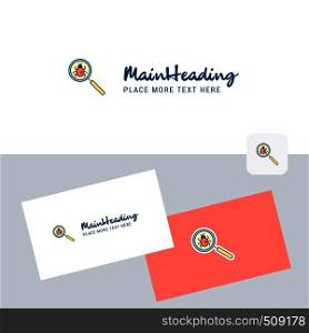 Search bug vector logotype with business card template. Elegant corporate identity. - Vector