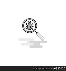 Search bug Web Icon. Flat Line Filled Gray Icon Vector