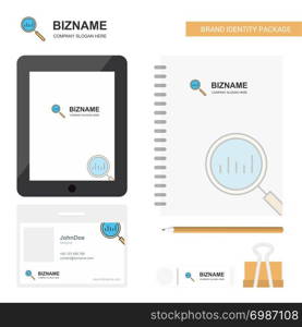 Search Business Logo, Tab App, Diary PVC Employee Card and USB Brand Stationary Package Design Vector Template