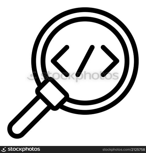 Search code icon outline vector. Cms development. Web design. Search code icon outline vector. Cms development