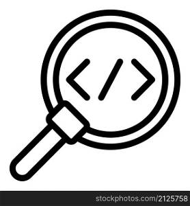 Search code icon outline vector. Cms development. Web design. Search code icon outline vector. Cms development