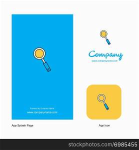 Search Company Logo App Icon and Splash Page Design. Creative Business App Design Elements