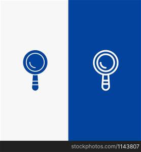 Search, Construction, Building Line and Glyph Solid icon Blue banner Line and Glyph Solid icon Blue banner