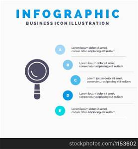 Search, Construction, Building Solid Icon Infographics 5 Steps Presentation Background