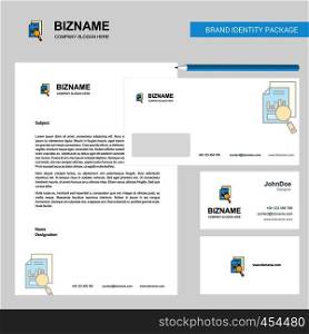 Search Document Business Letterhead, Envelope and visiting Card Design vector template