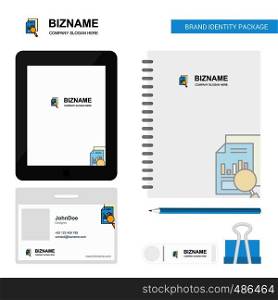 Search Document Business Logo, Tab App, Diary PVC Employee Card and USB Brand Stationary Package Design Vector Template