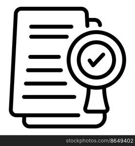 Search document icon outline vector. Child help. Parent kid. Search document icon outline vector. Child help