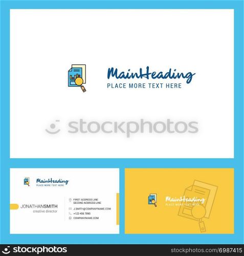 Search Document Logo design with Tagline & Front and Back Busienss Card Template. Vector Creative Design