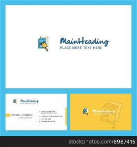 Search Document Logo design with Tagline & Front and Back Busienss Card Template. Vector Creative Design