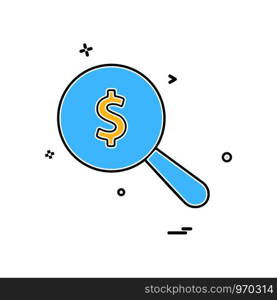 search dollar coin icon vector design