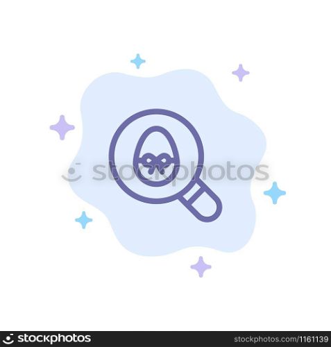 Search, Egg, Easter, Holiday Blue Icon on Abstract Cloud Background