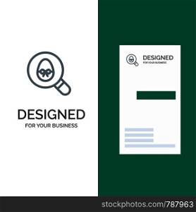 Search, Egg, Easter, Holiday Grey Logo Design and Business Card Template