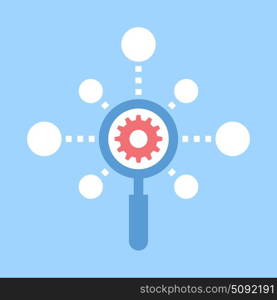 search engine optimization. Abstract vector illustration of search engine optimization flat design concept.