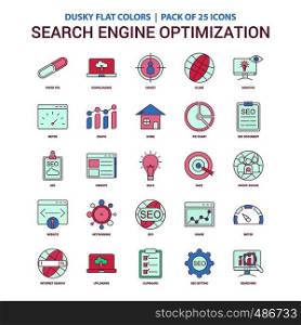 Search Engine Optimization icon Dusky Flat color - Vintage 25 Icon Pack