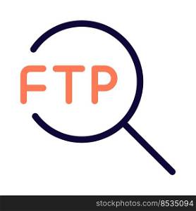 Search file from FTP server application isolated on a white background