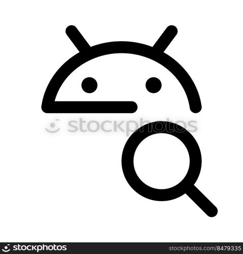 Search files in Android operating system, magnifying glass.