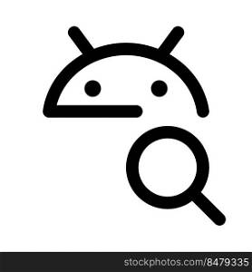 Search files in Android operating system, magnifying glass.