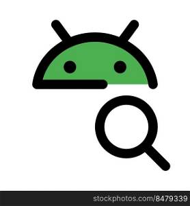 Search files in Android operating system, magnifying glass.