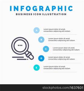 Search, Find, Motivation Line icon with 5 steps presentation infographics Background