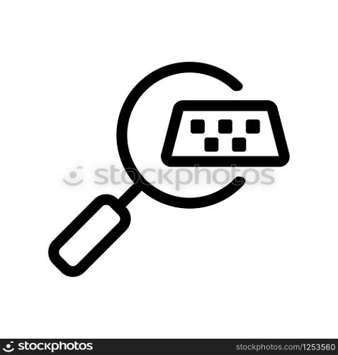 Search for a taxi vector icon. Thin line sign. Isolated contour symbol illustration. Search for a taxi vector icon. Isolated contour symbol illustration