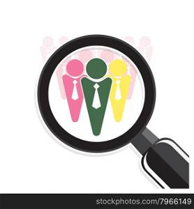 Search for an employee. Looking For Talent. Search for businessman. Vector illustration&#xA;