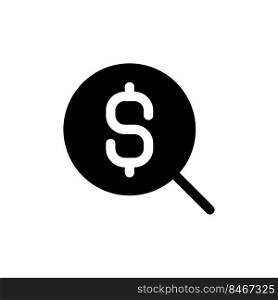 Search for best currency exchange rate black glyph ui icon. Money conversion. User interface design. Silhouette symbol on white space. Solid pictogram for web, mobile. Isolated vector illustration. Search for best currency exchange rate black glyph ui icon