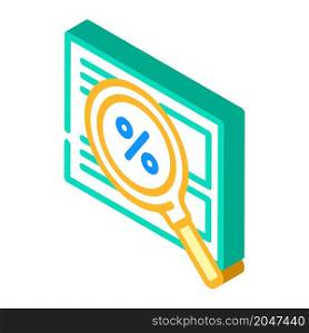 search for discounts isometric icon vector. search for discounts sign. isolated symbol illustration. search for discounts isometric icon vector illustration