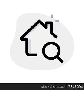 Search for the functions in smart homes with magnifying glass isolated on a white background