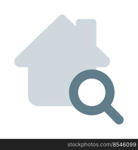 Search for the functions in smart homes with magnifying glass isolated on a white background