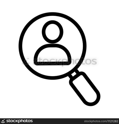 Search for the participant icon vector. A thin line sign. Isolated contour symbol illustration. Search for the participant icon vector. Isolated contour symbol illustration