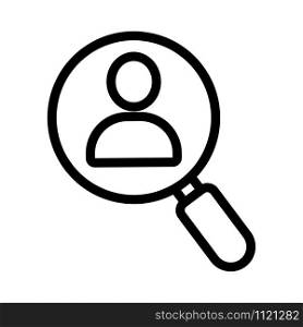 Search for the participant icon vector. A thin line sign. Isolated contour symbol illustration. Search for the participant icon vector. Isolated contour symbol illustration